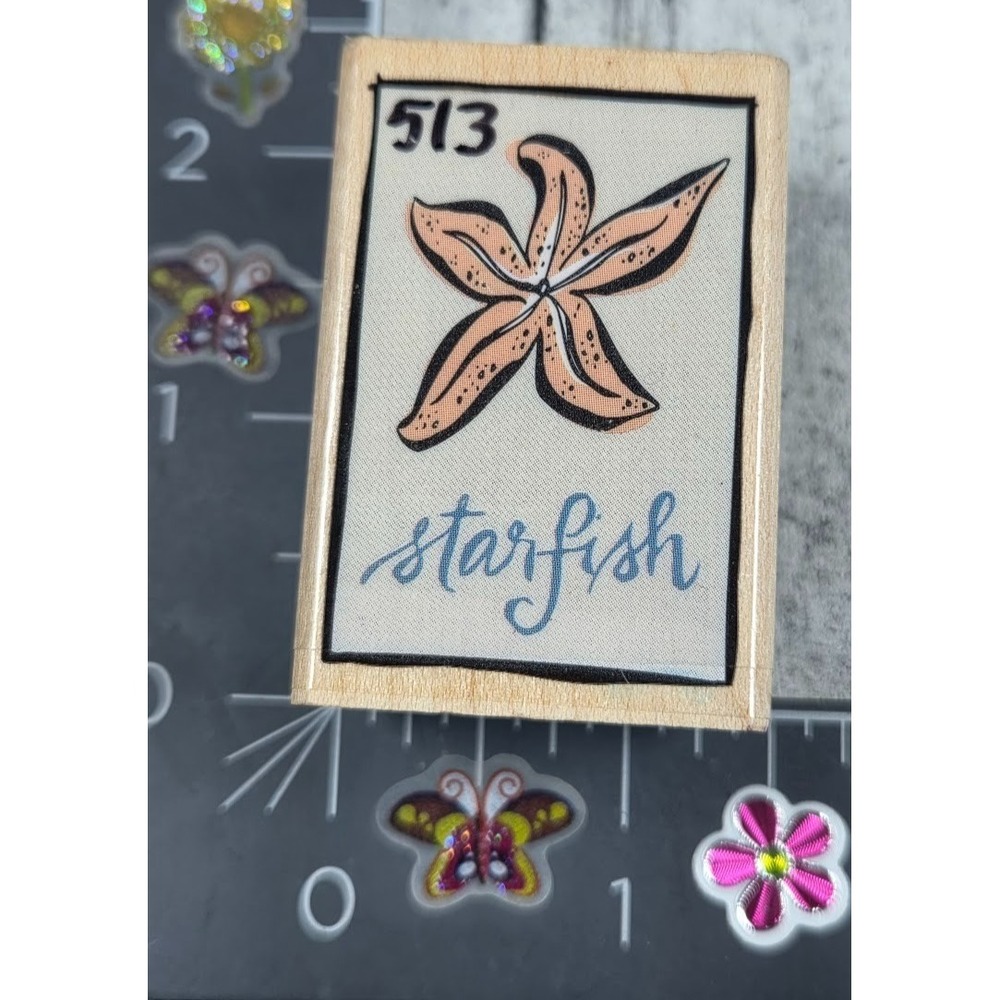 Hero Arts Starfish C2373 Ocean Life 2001 Rubber Stamp Wood #S72
